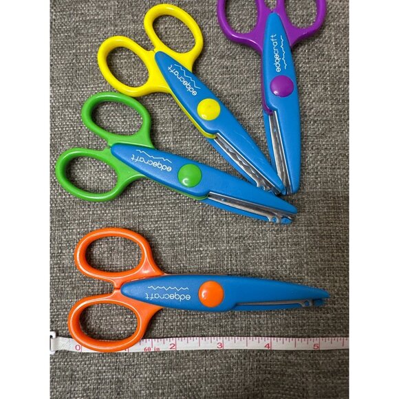 Edgecraft Multi Pattern Craft Scissors Set Of 8 Scrapbook Classroom DIY Projects - Picture 10 of 12